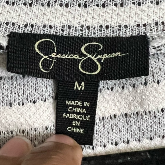Jessica Simpson women’s striped sweater - Size medium - Gray/White/Black - Picture 5 of 7